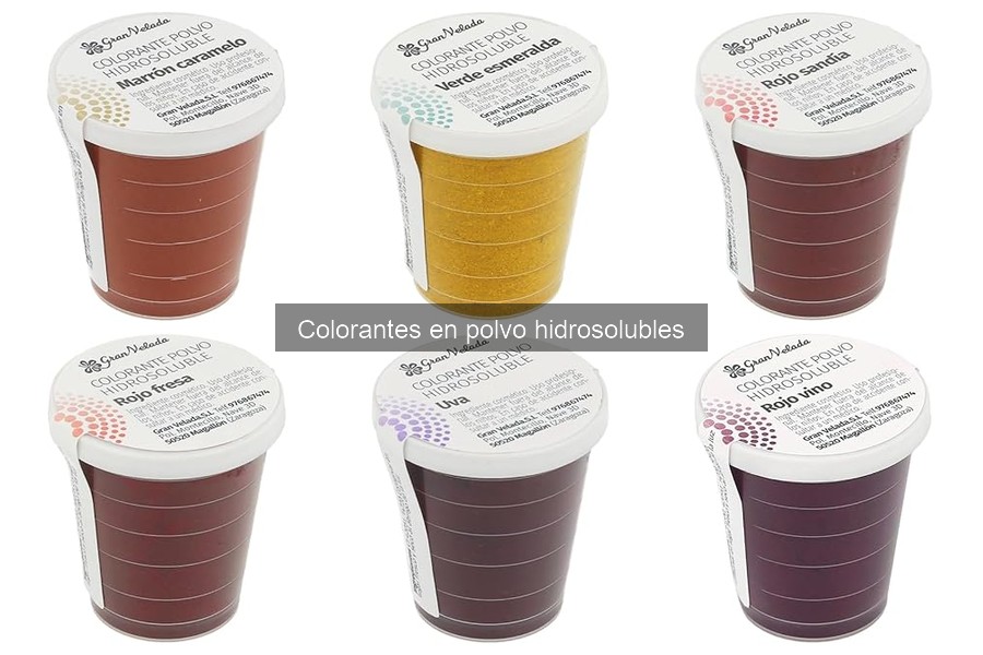 Comparativa de colorantes en polvo hidrosolubles según marcas