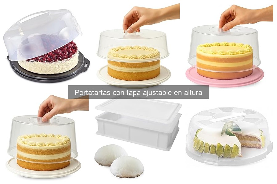 Comparativa de portatartas con tapa ajustable en altura