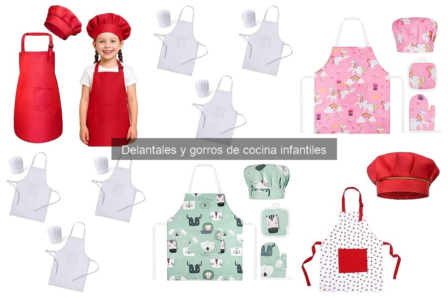 Delantales y gorros de cocina personalizados para niños