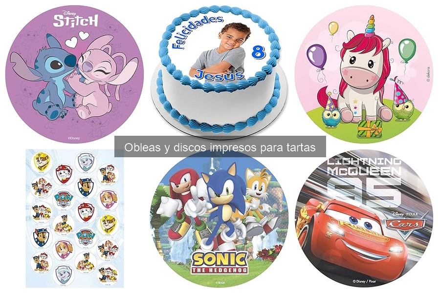 Dónde comprar obleas y discos impresos para tartas