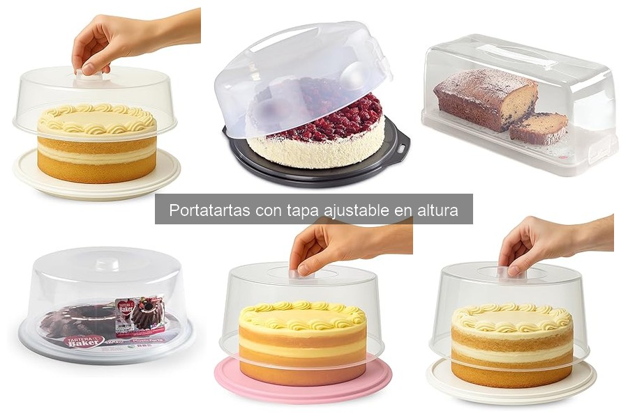 ** Portatartas con tapa ajustable en altura para eventos especiales