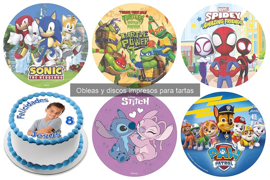 Precio promedio de obleas y discos impresos para tartas