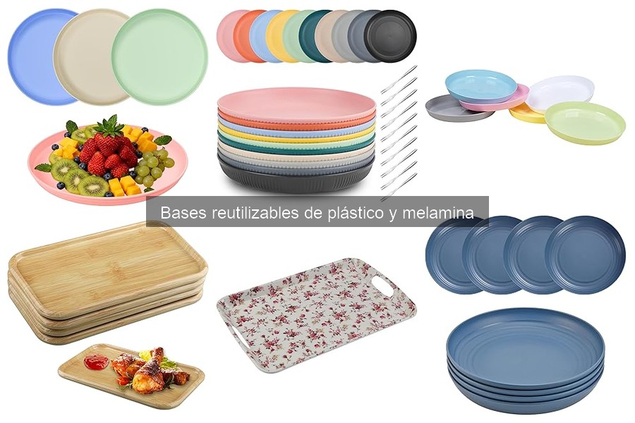 Precios promedio de bases reutilizables de plástico y melamina