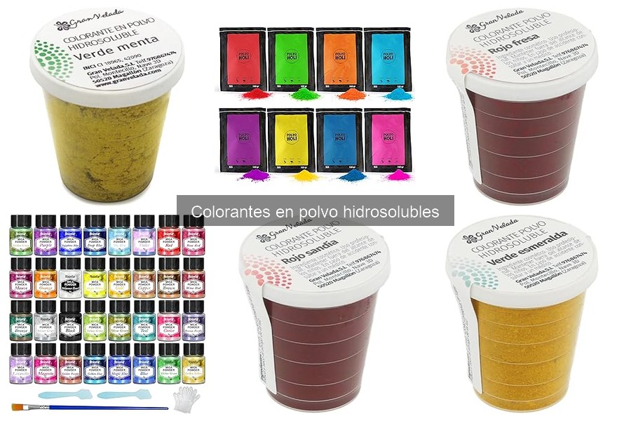 Tipos de colorantes en polvo hidrosolubles para tartas