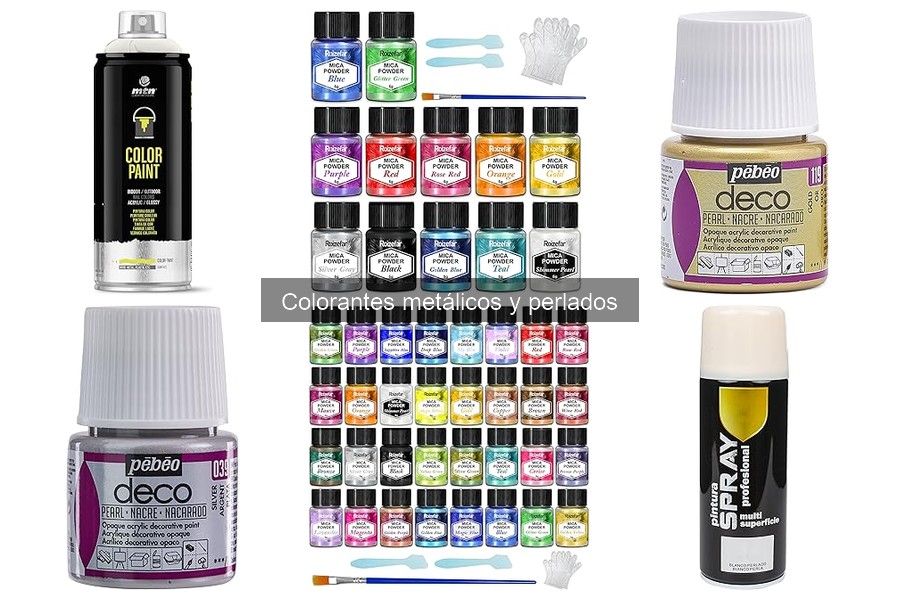 Tipos de colorantes metálicos y perlados para repostería
