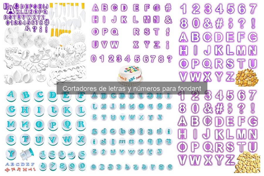 Tipos de cortadores de letras y números para fondant