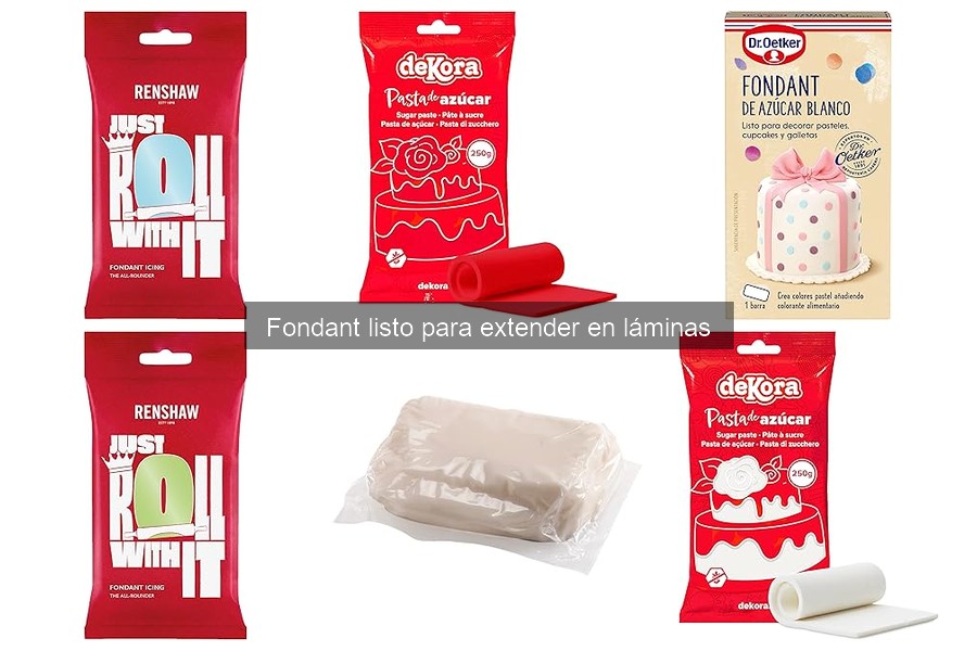 Tipos de fondant listo para extender para decorar tartas