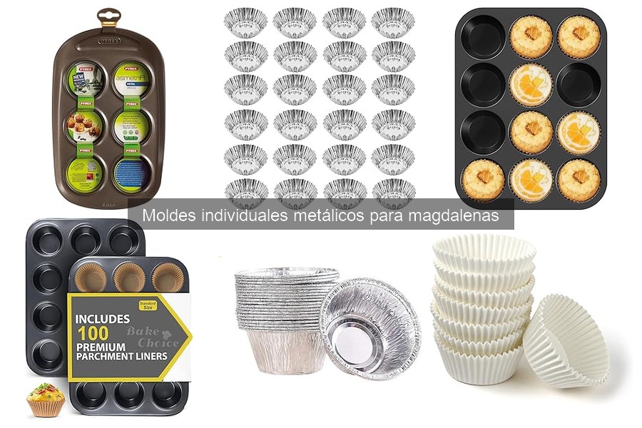 Tipos de moldes individuales metálicos para magdalenas