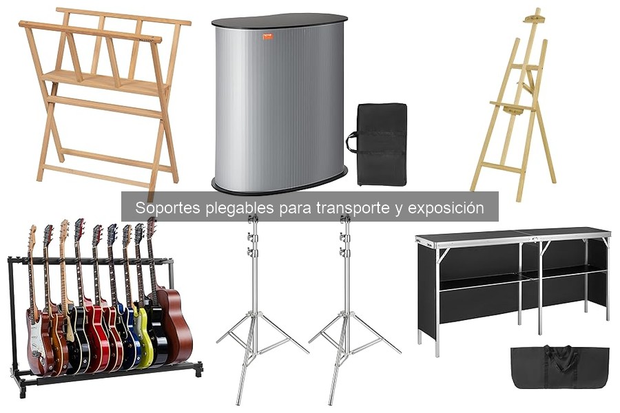 Tipos de soportes plegables para transporte y exposición