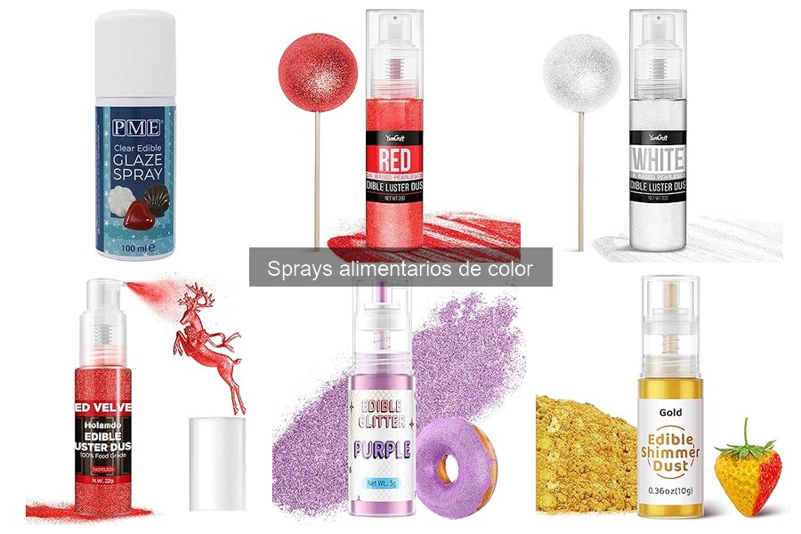 Tipos de sprays alimentarios de color y sus usos